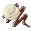 Butter Braid Bavarian Creme flavor icon - dollop of cream with chocolate drizzle
